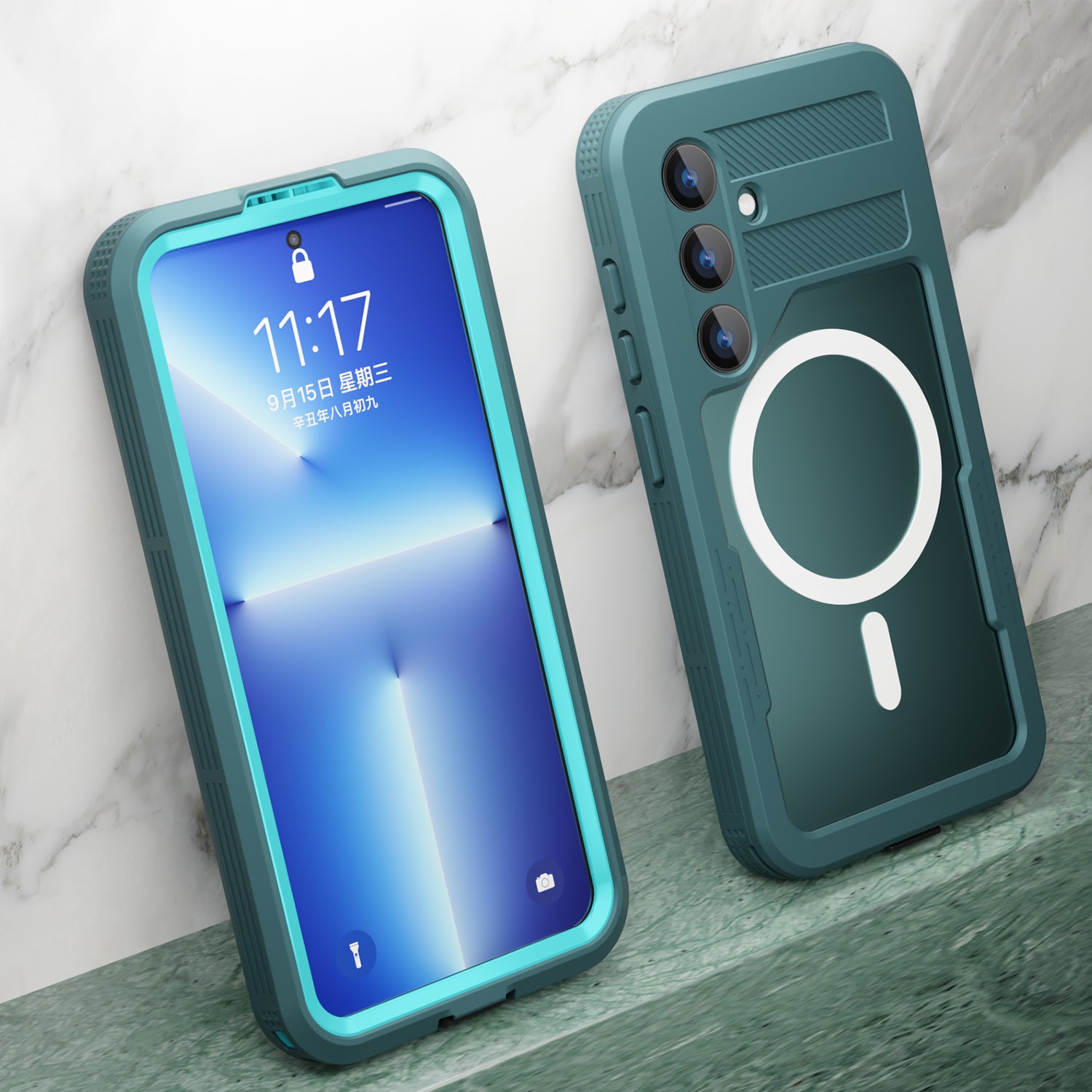 Samsung Galaxy S24 Plus 360 Full Protective Waterproof Case with Built-in Screen Fingerprint Protector