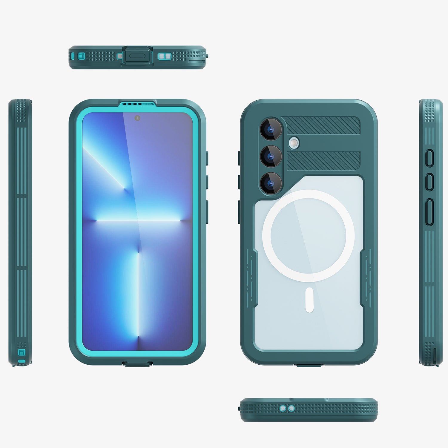 Samsung Galaxy S24 Plus 360 Full Protective Waterproof Case with Built-in Screen Fingerprint Protector