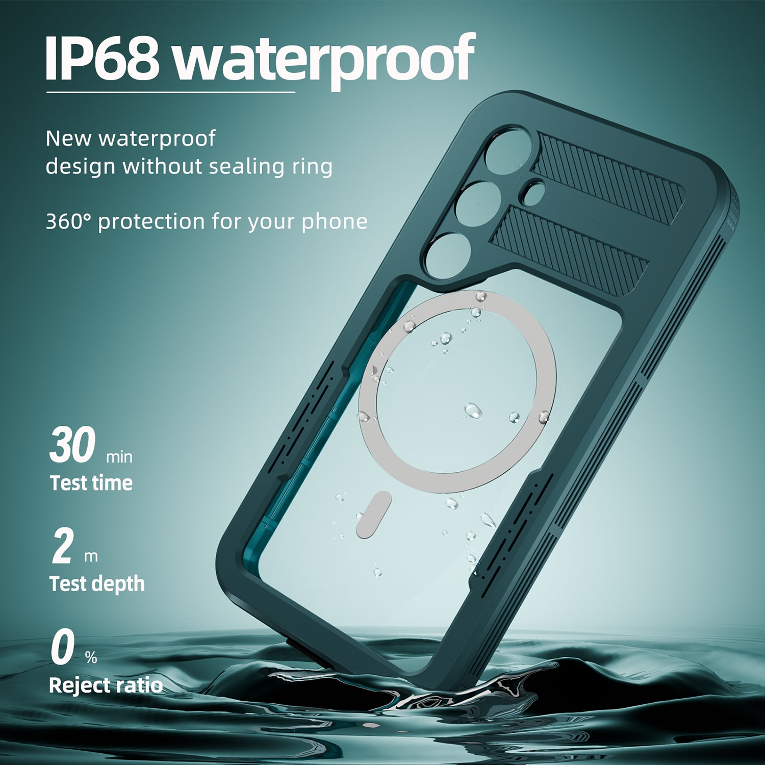 Samsung Galaxy S24 Plus 360 Full Protective Waterproof Case with Built-in Screen Fingerprint Protector