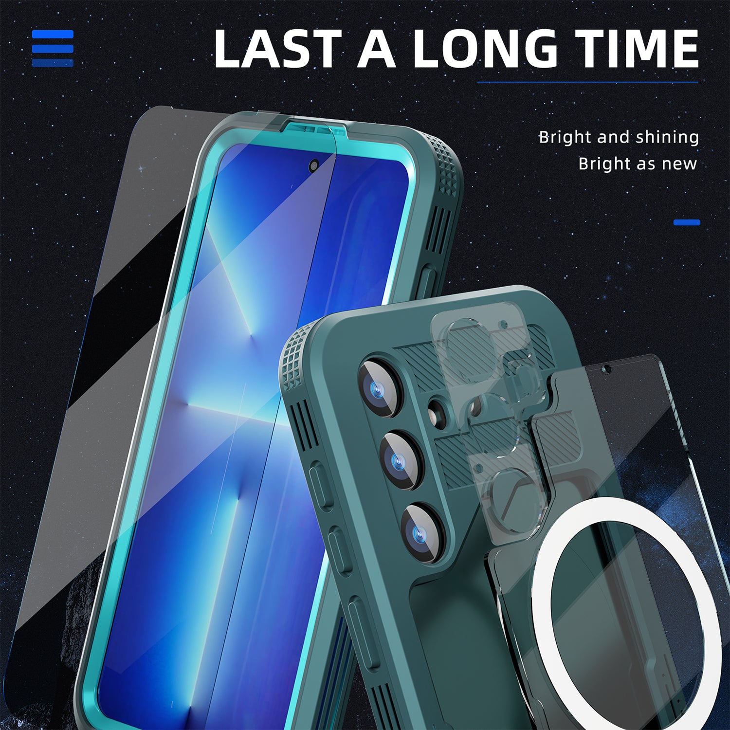 Samsung Galaxy S24,360 Full Protective Waterproof Case With Built-in Screen Fingerprint Protector