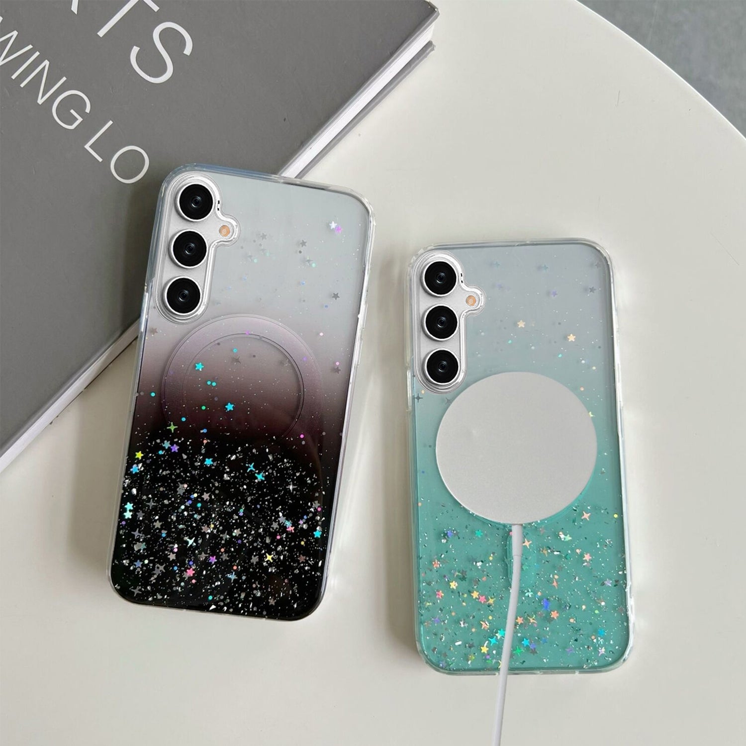 Samsung Galaxy S24 Plus Luxury Sparkly Cover for , Clear Shockproof Silicone Bumper Case