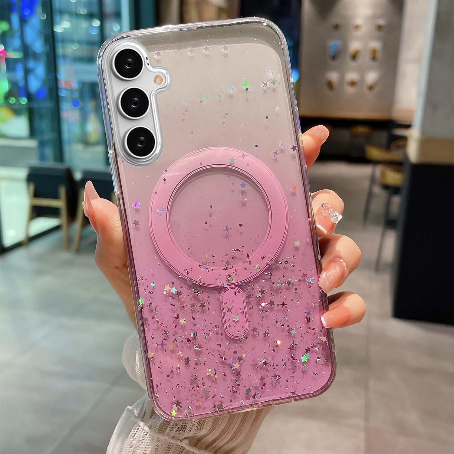 Samsung Galaxy S24 Luxury Sparkly Cover for , Clear Shockproof Silicone Bumper Case