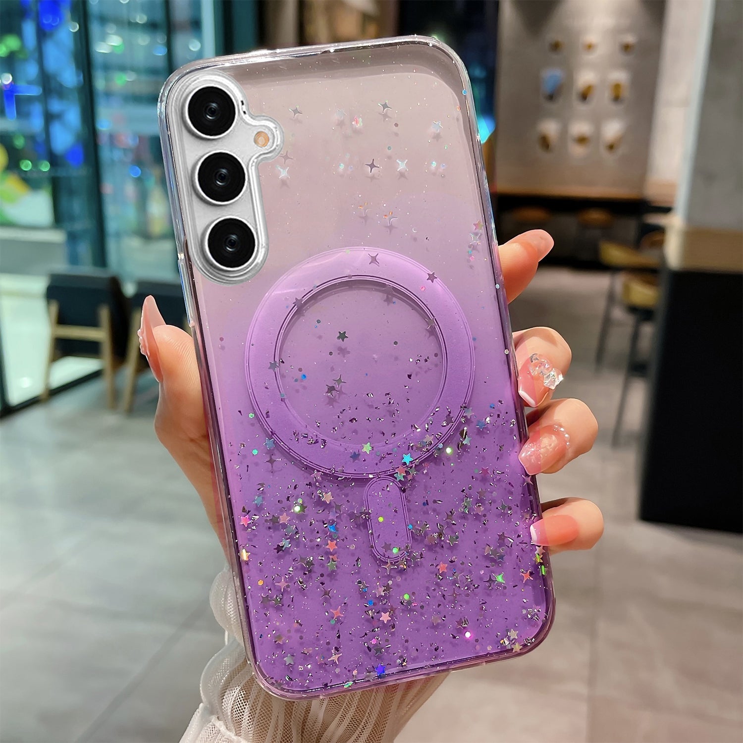Samsung Galaxy S24 Plus Luxury Sparkly Cover for , Clear Shockproof Silicone Bumper Case
