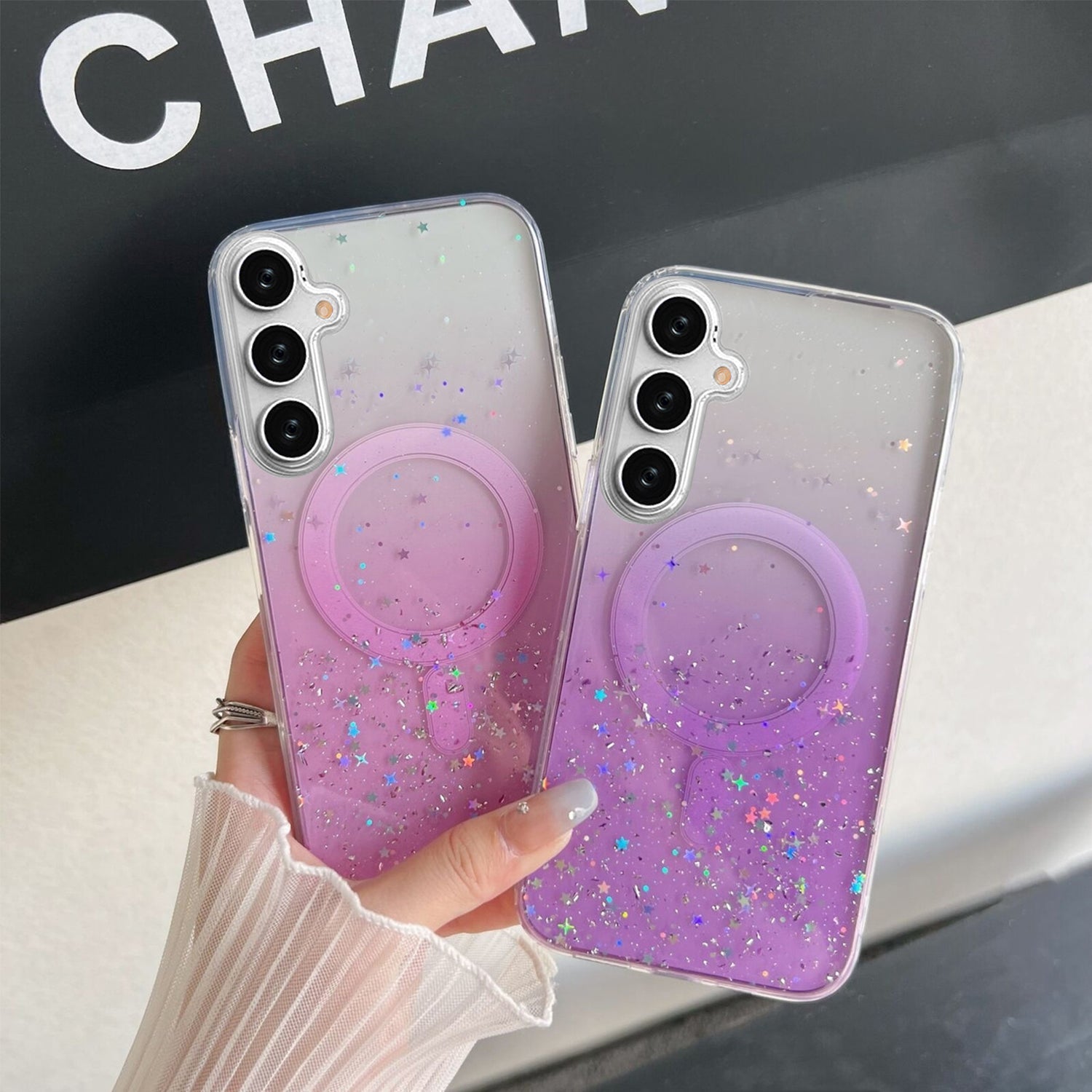 Samsung Galaxy S24 Plus Luxury Sparkly Cover for , Clear Shockproof Silicone Bumper Case