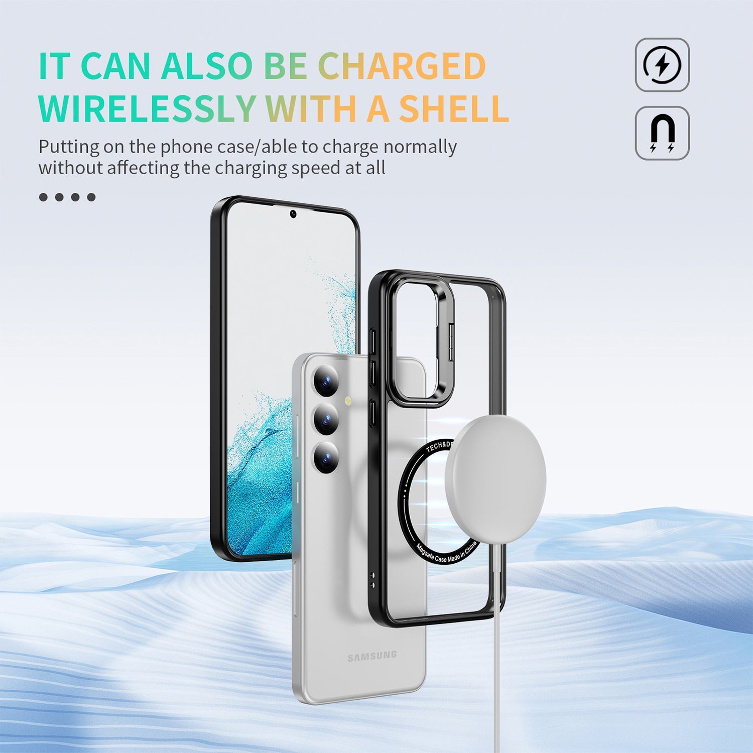 Samsung Galaxy S24 Plus Rotating Metal Frame Magnetic Phone Case