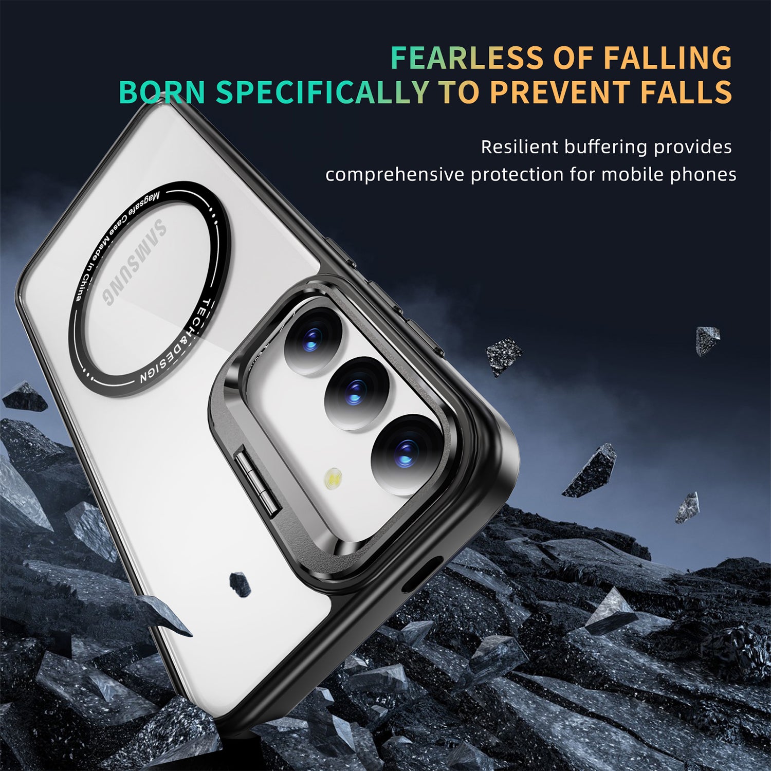 Samsung Galaxy S24 Rotating Metal Frame Magnetic Phone Case