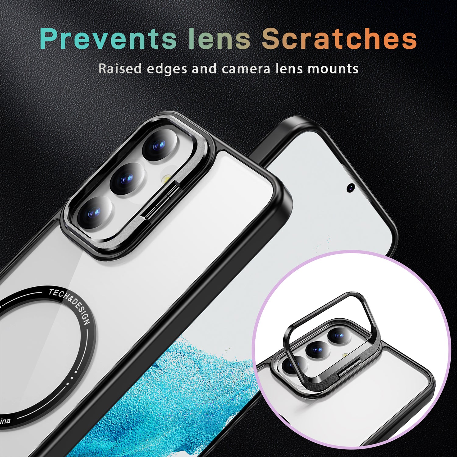 Samsung Galaxy S24 Rotating Metal Frame Magnetic Phone Case