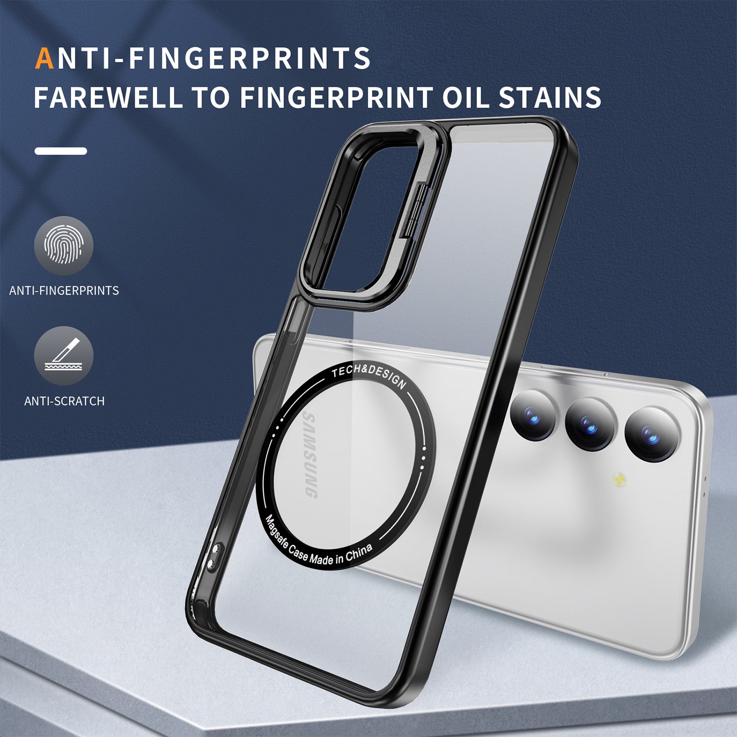 Samsung Galaxy S24 Rotating Metal Frame Magnetic Phone Case