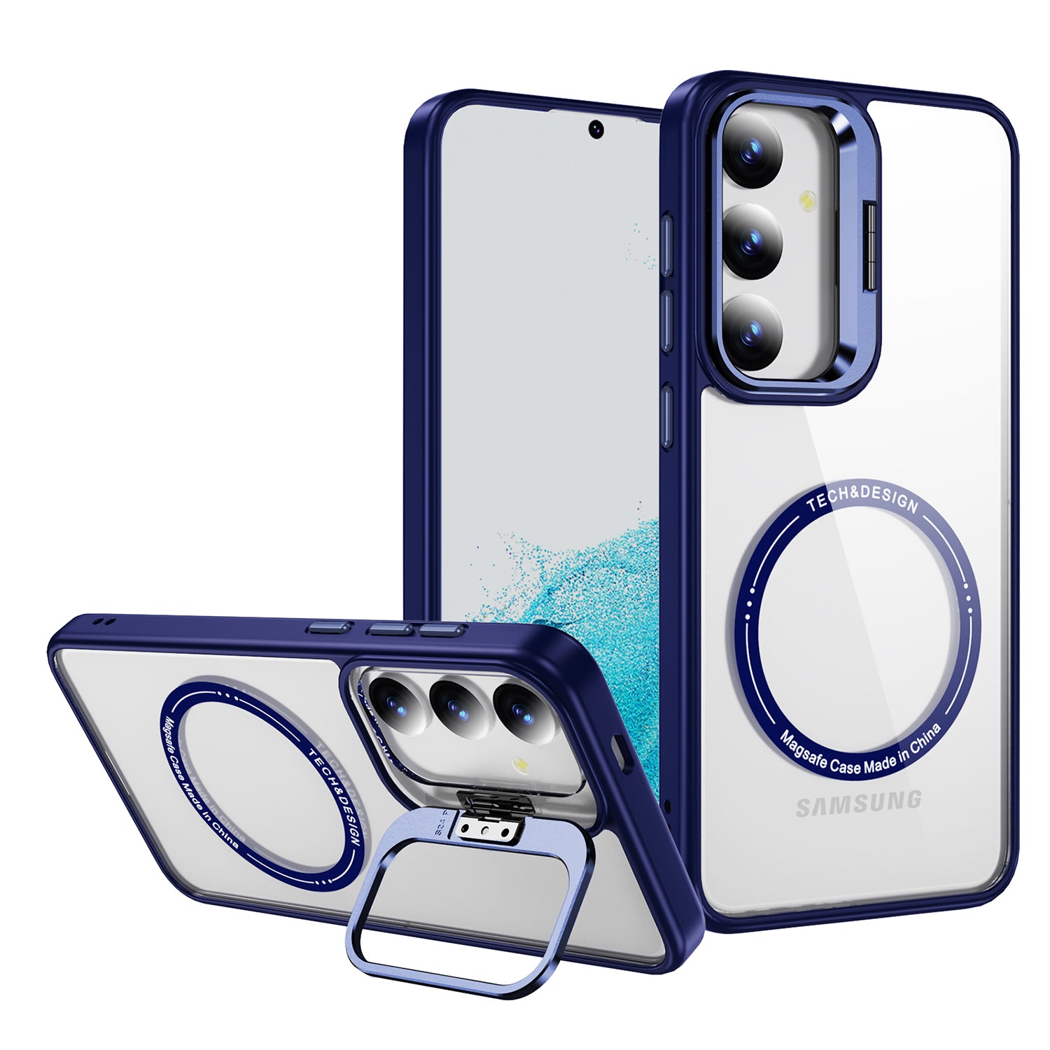 Samsung Galaxy S24 Rotating Metal Frame Magnetic Phone Case
