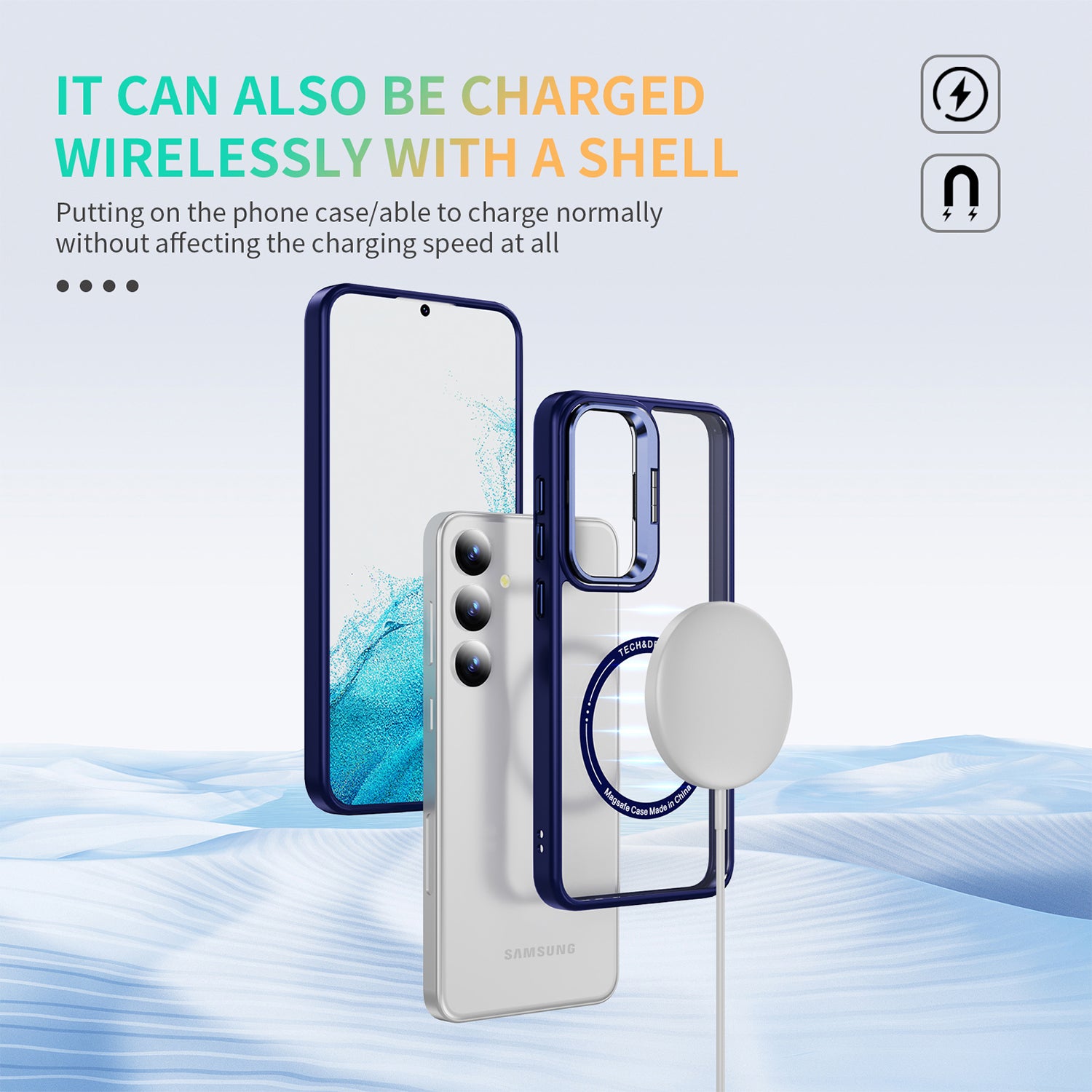 Samsung Galaxy S24 Rotating Metal Frame Magnetic Phone Case