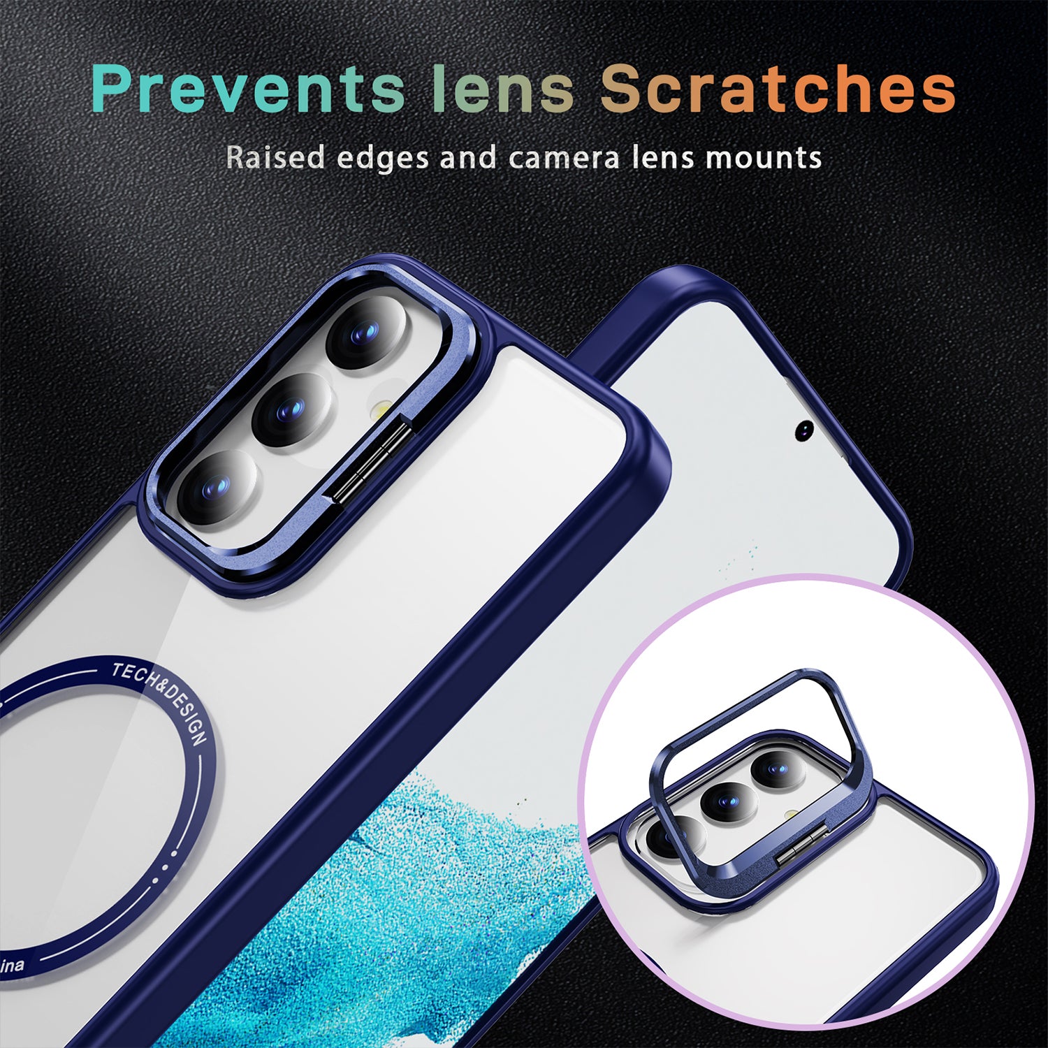 Samsung Galaxy S24 Rotating Metal Frame Magnetic Phone Case