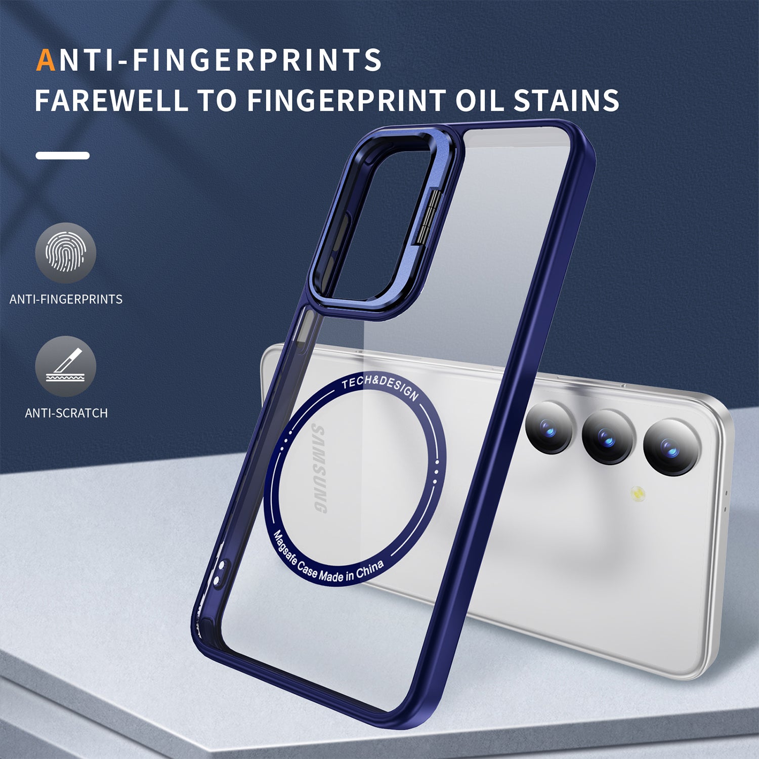 Samsung Galaxy S24 Rotating Metal Frame Magnetic Phone Case