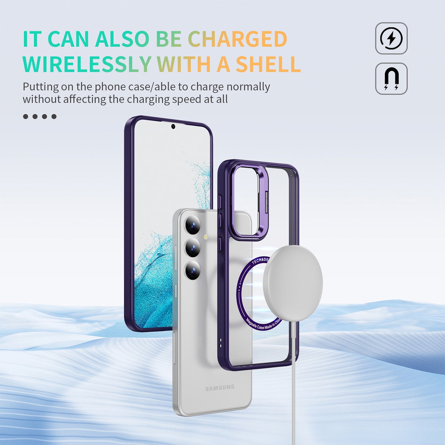 Samsung Galaxy S24 Rotating Metal Frame Magnetic Phone Case