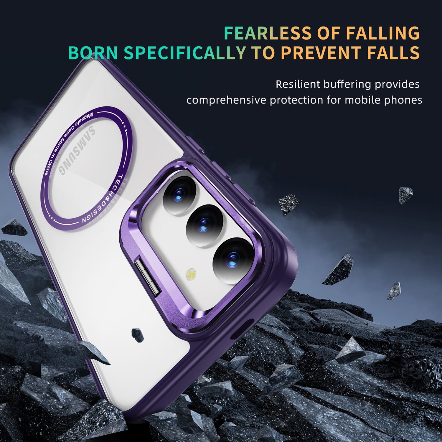 Samsung Galaxy S24 Plus Rotating Metal Frame Magnetic Phone Case