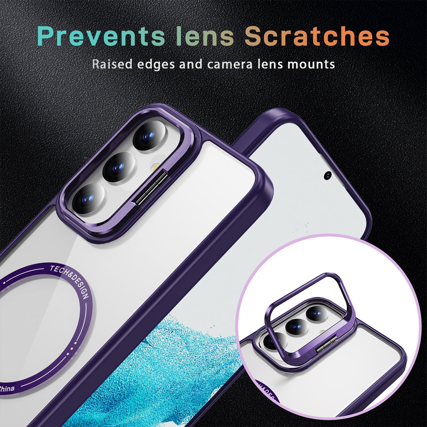 Samsung Galaxy S24 Plus Rotating Metal Frame Magnetic Phone Case