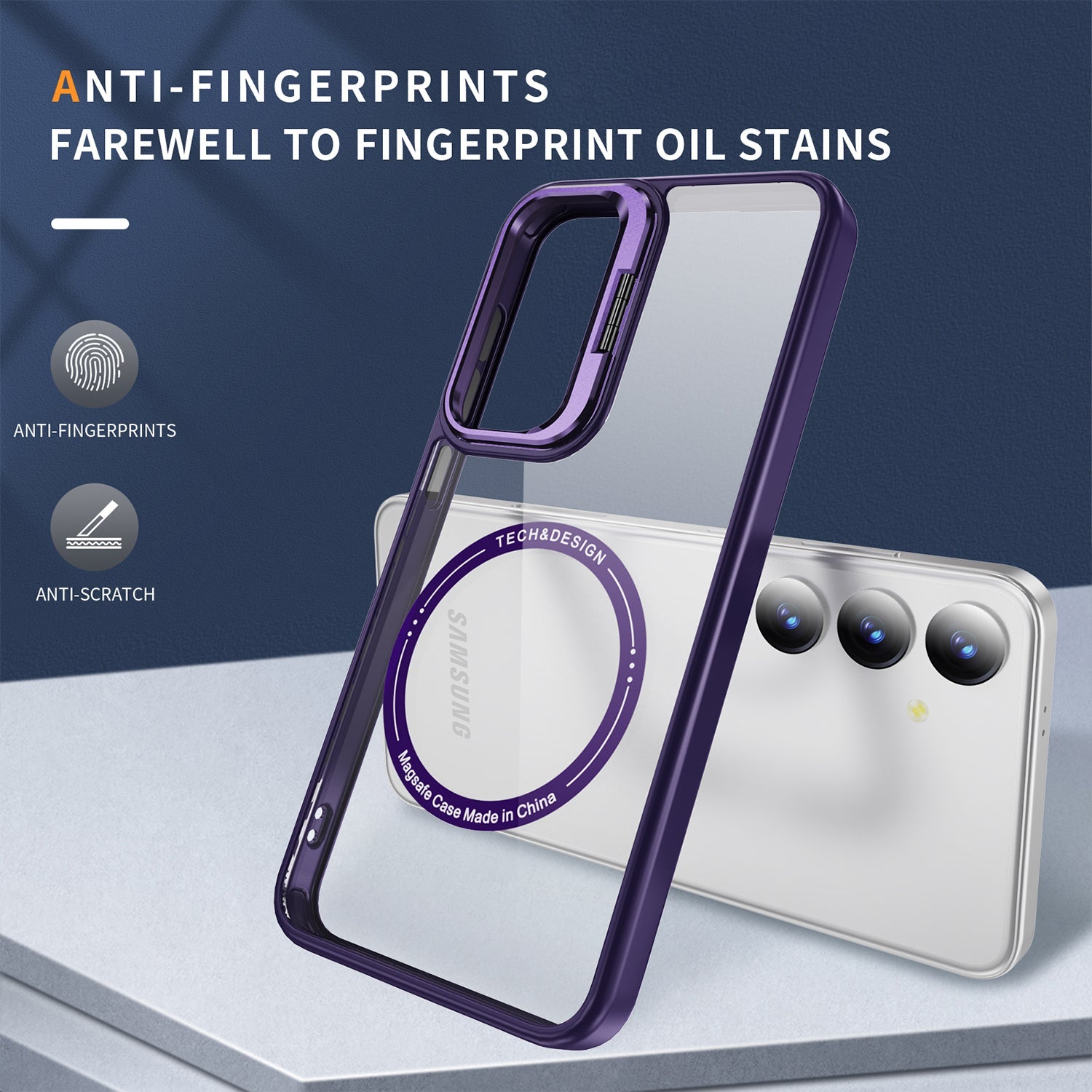 Samsung Galaxy S24 Plus Rotating Metal Frame Magnetic Phone Case