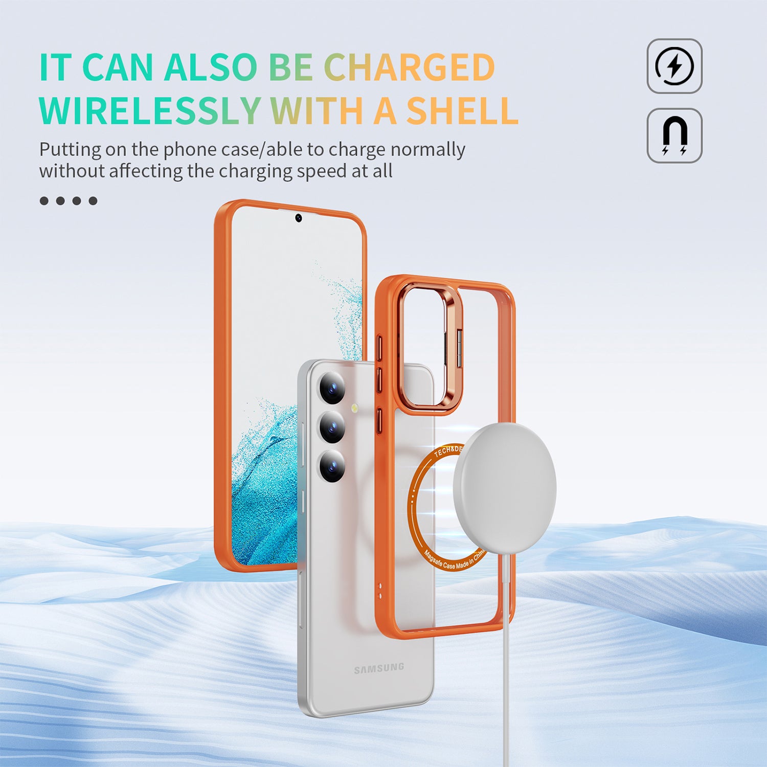 Samsung Galaxy S24 Rotating Metal Frame Magnetic Phone Case