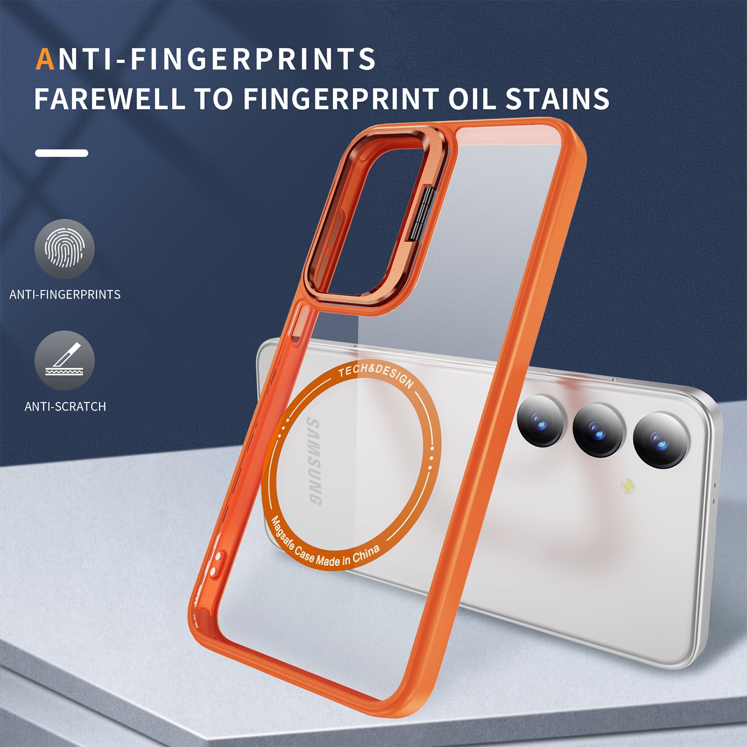 Samsung Galaxy S24 Rotating Metal Frame Magnetic Phone Case