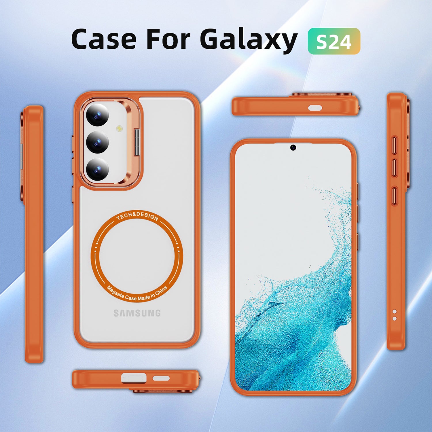 Samsung Galaxy S24 Rotating Metal Frame Magnetic Phone Case