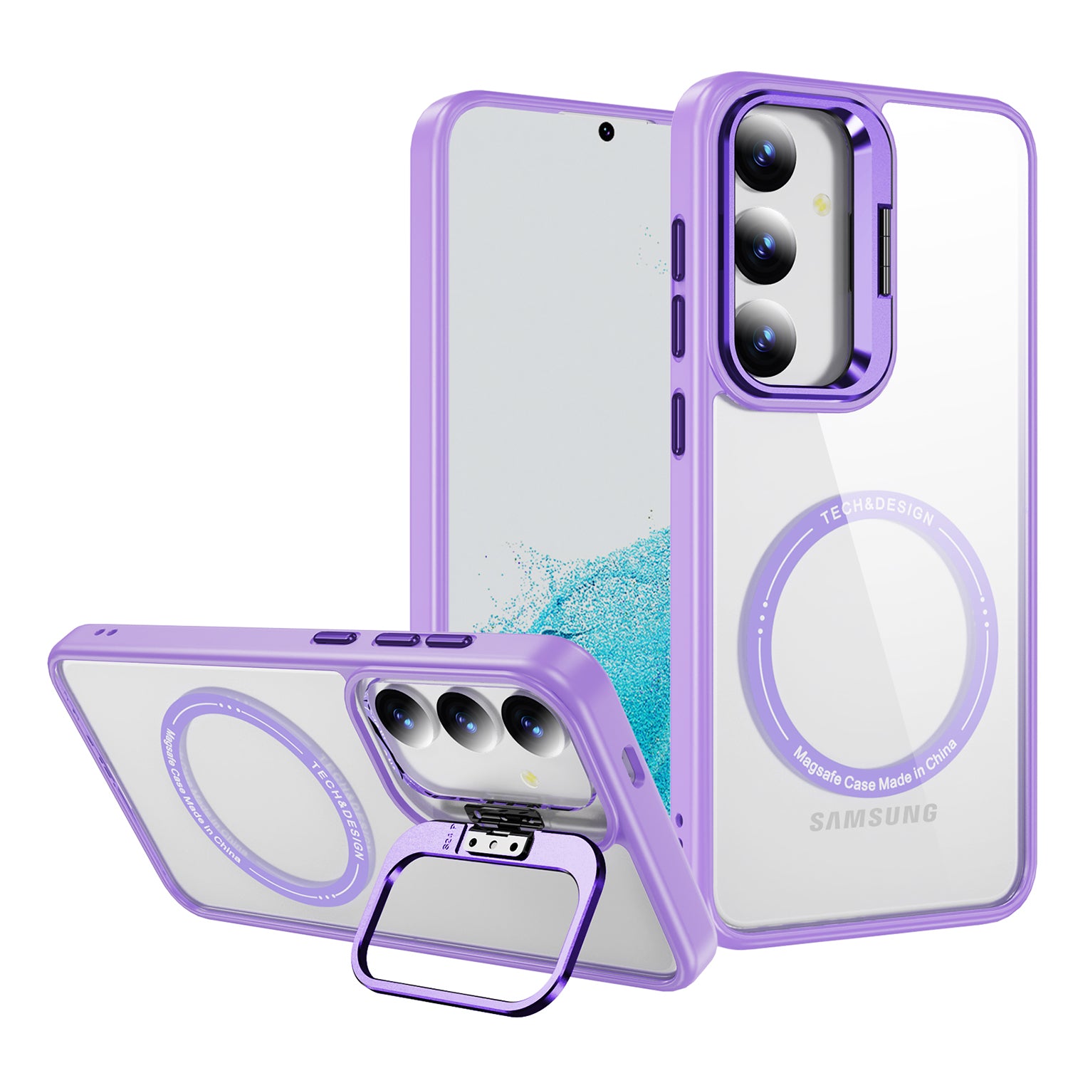 Samsung Galaxy S24 Rotating Metal Frame Magnetic Phone Case