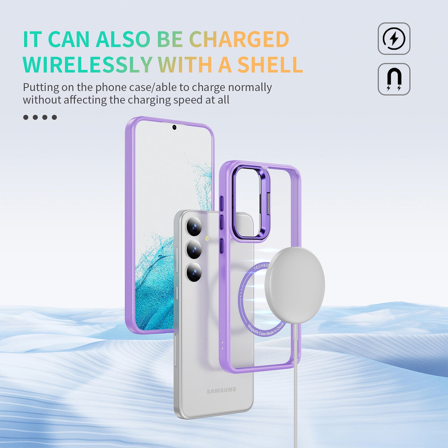 Samsung Galaxy S24 Rotating Metal Frame Magnetic Phone Case