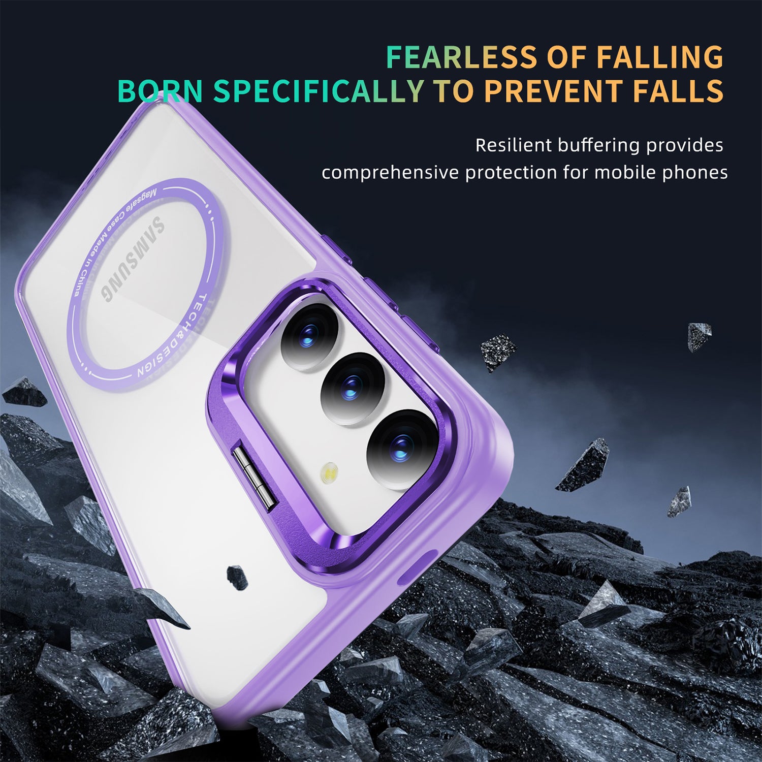 Samsung Galaxy S24 Rotating Metal Frame Magnetic Phone Case