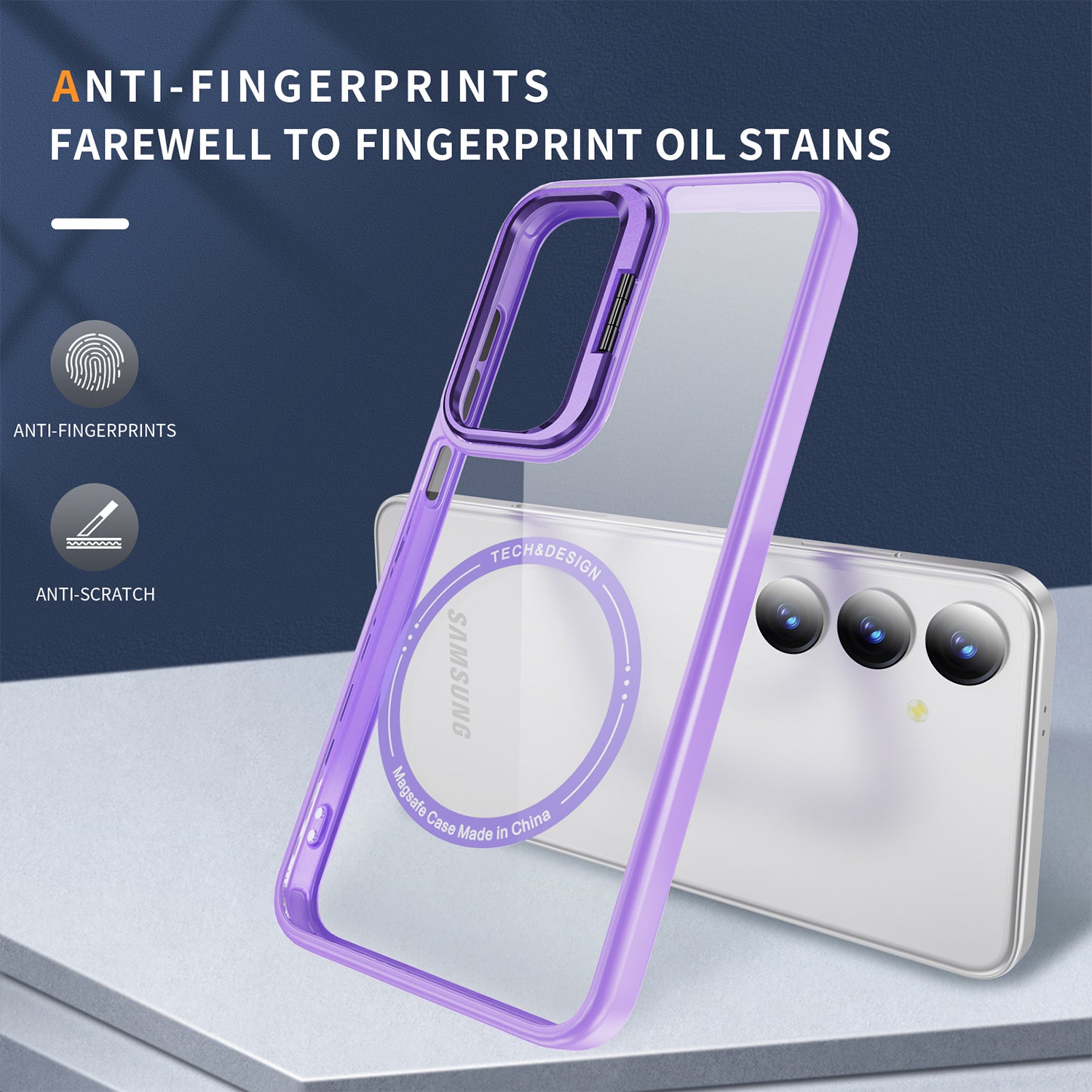 Samsung Galaxy S24 Rotating Metal Frame Magnetic Phone Case