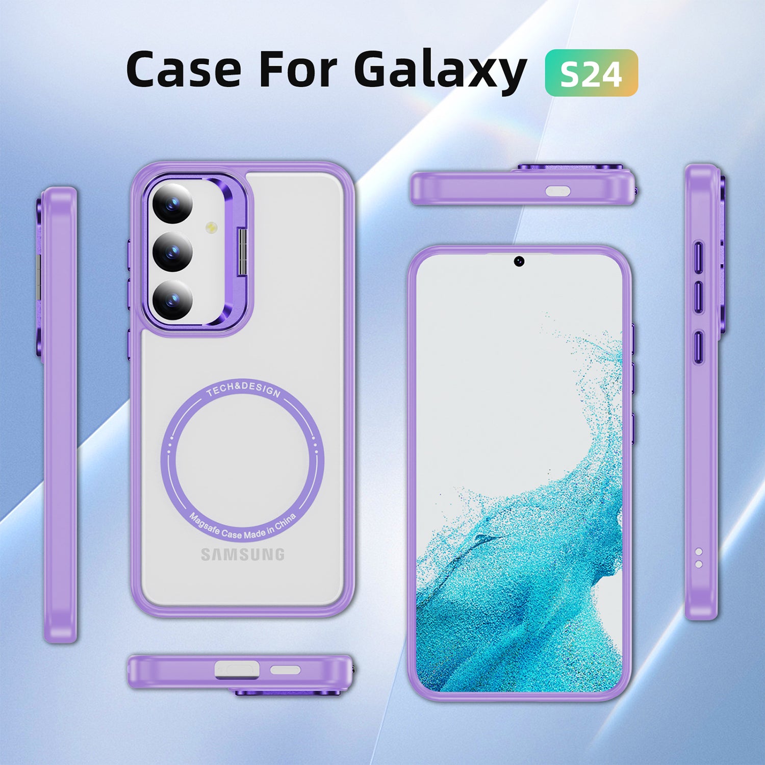 Samsung Galaxy S24 Rotating Metal Frame Magnetic Phone Case