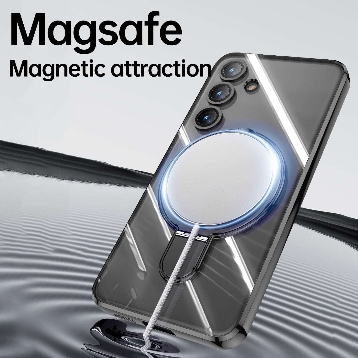 Samsung Galaxy S24 Plus Electroplating Bracket Magnetic Protective Cover mobile Phone Case
