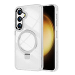 Samsung Galaxy S24 Transparent Magnetic Attraction Holder Mobile Phone Case