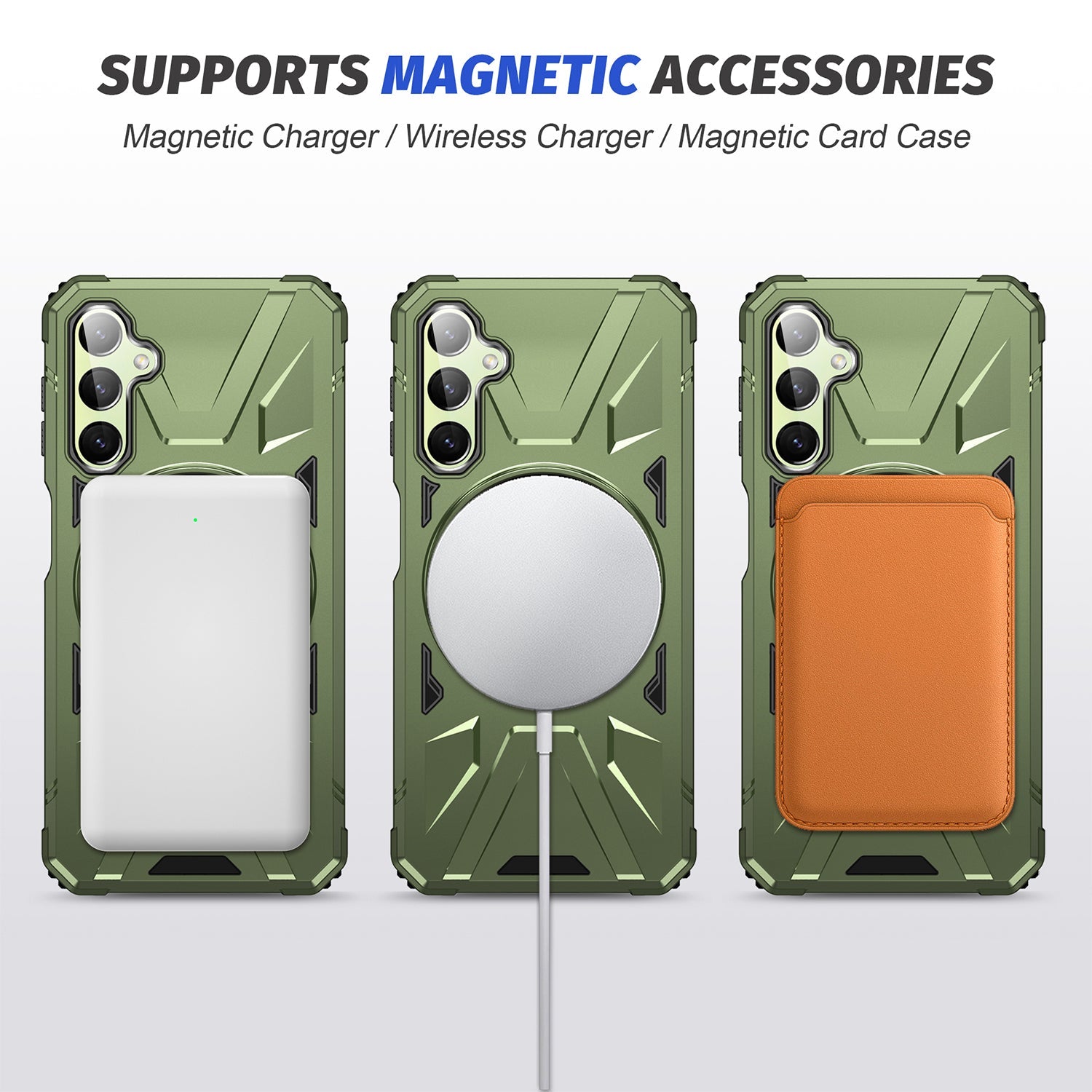 Samsung Galaxy S24 Plus Magnetic with 360 Degree Rotating Ring Stand, Heavy Duty Phone Case