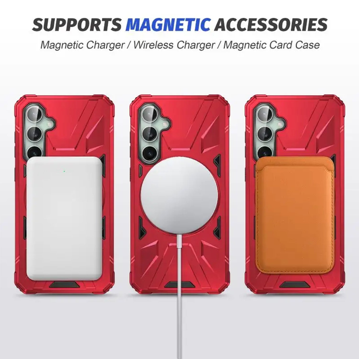 Samsung Galaxy S24 Magnetic with 360 Degree Rotating Ring Stand, Heavy Duty Phone Case