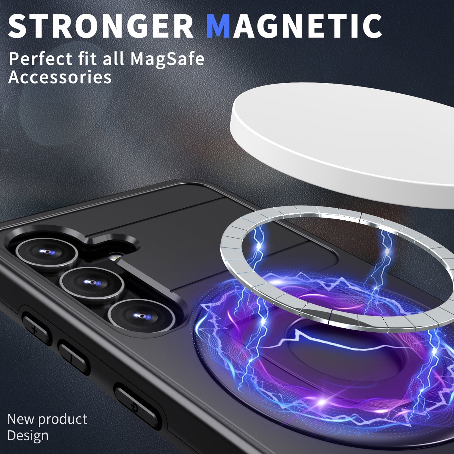 Samsung Galaxy S24 Plus Magnetic Scratch-Proof PC+TPU Phone Cover with Rotary Kickstand Case