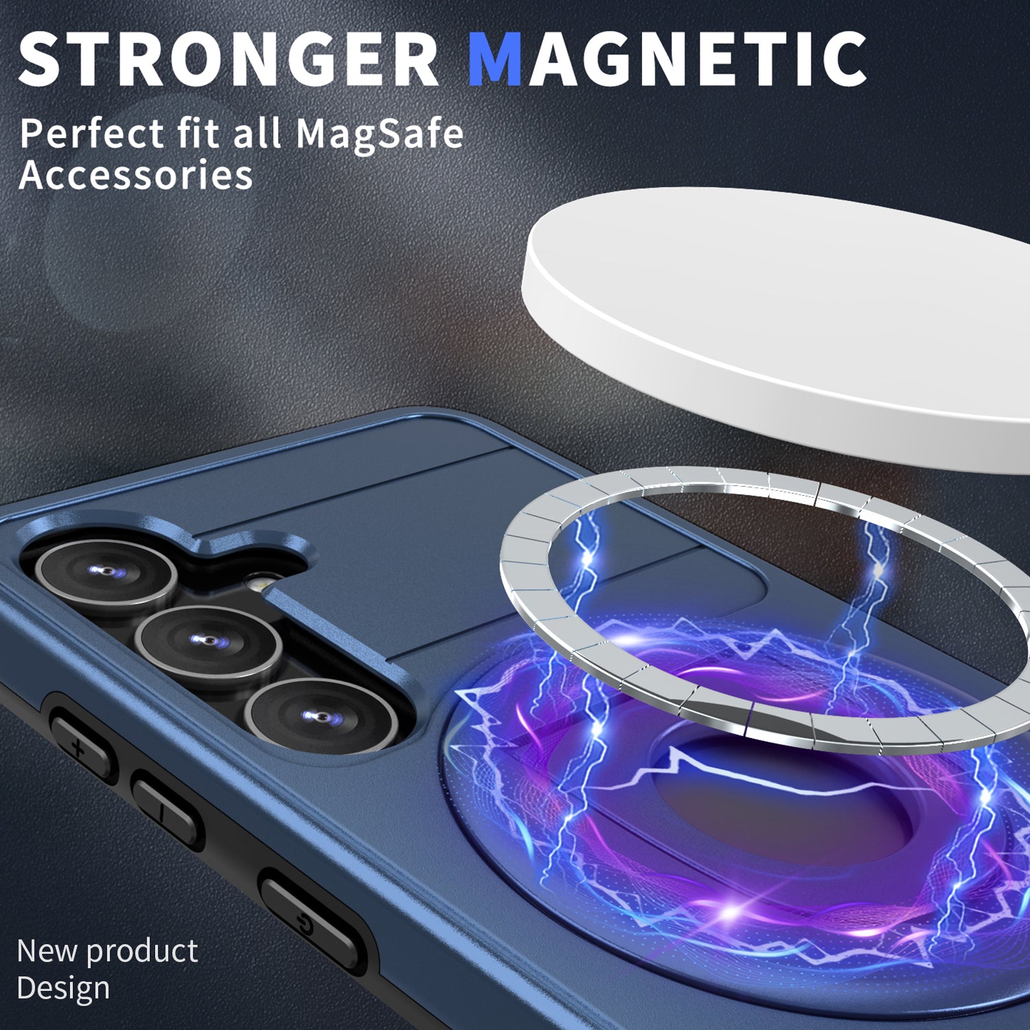 Samsung Galaxy S24 Magnetic Scratch-Proof PC+TPU Phone Cover with Rotary Kickstand Case