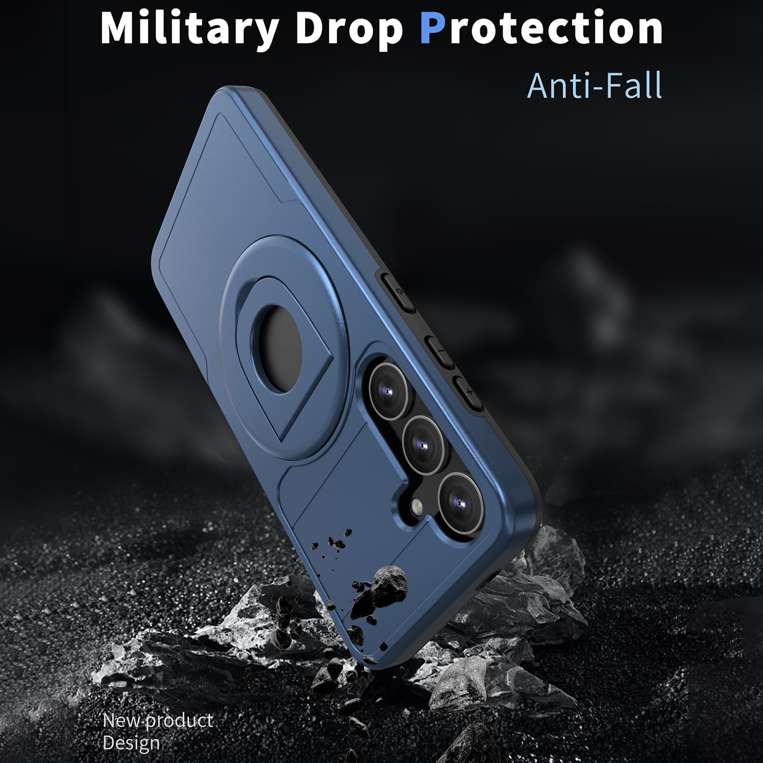 Samsung Galaxy S24 Magnetic Scratch-Proof PC+TPU Phone Cover with Rotary Kickstand Case