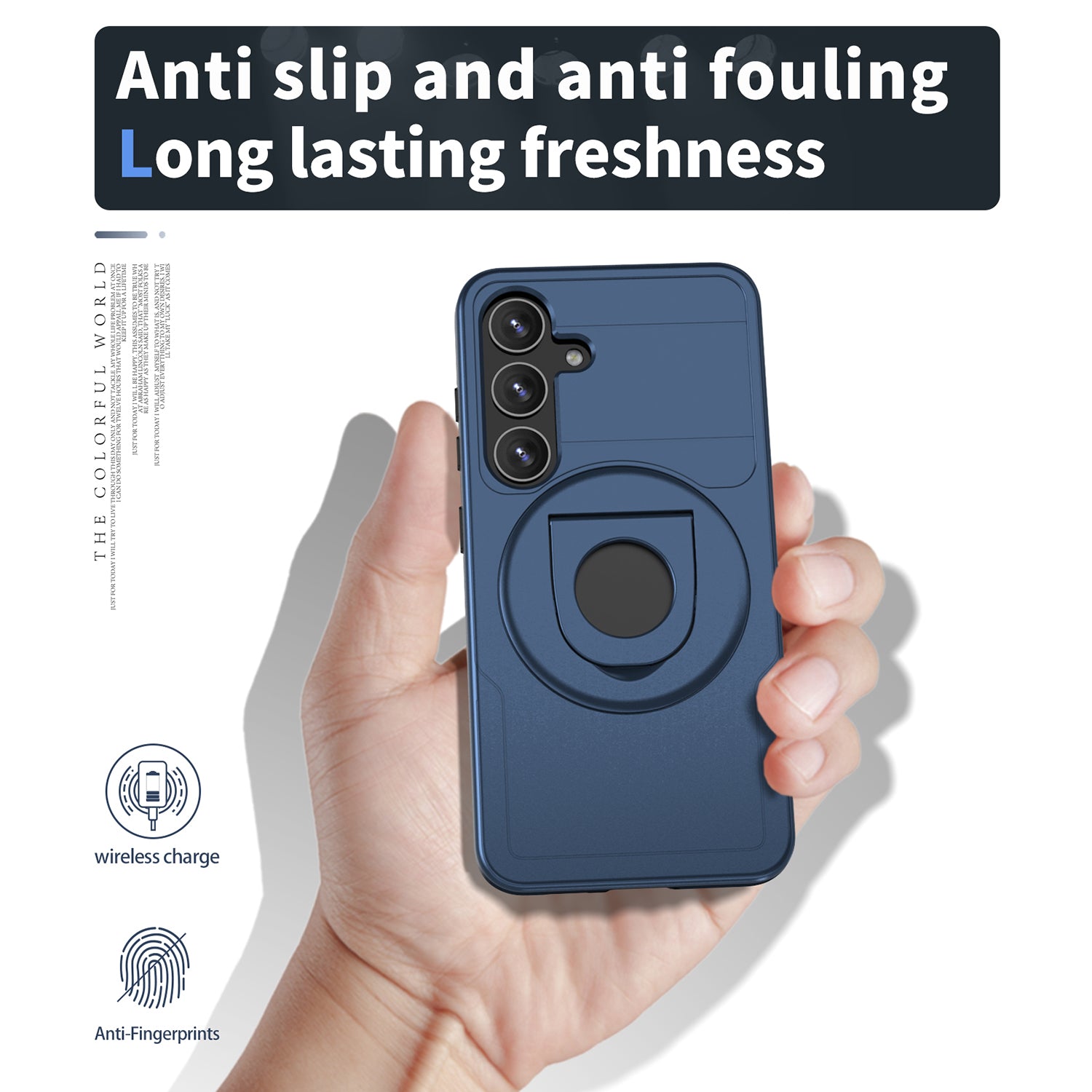 Samsung Galaxy S24 Plus Magnetic Scratch-Proof PC+TPU Phone Cover with Rotary Kickstand Case
