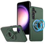 Samsung Galaxy S24 Plus Magnetic Scratch-Proof PC+TPU Phone Cover with Rotary Kickstand Case