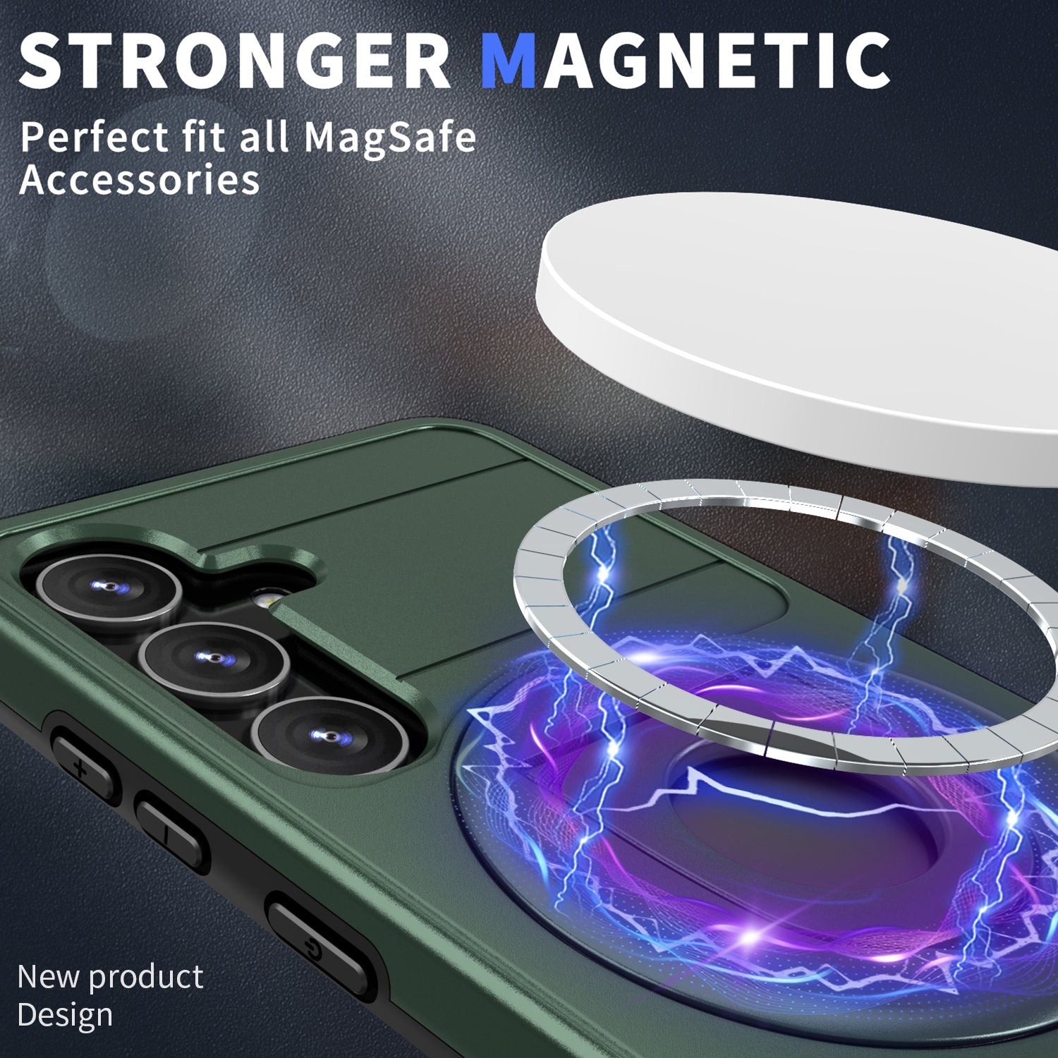 Samsung Galaxy S24 Plus Magnetic Scratch-Proof PC+TPU Phone Cover with Rotary Kickstand Case