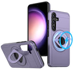 Samsung Galaxy S24 Plus Magnetic Scratch-Proof PC+TPU Phone Cover with Rotary Kickstand Case