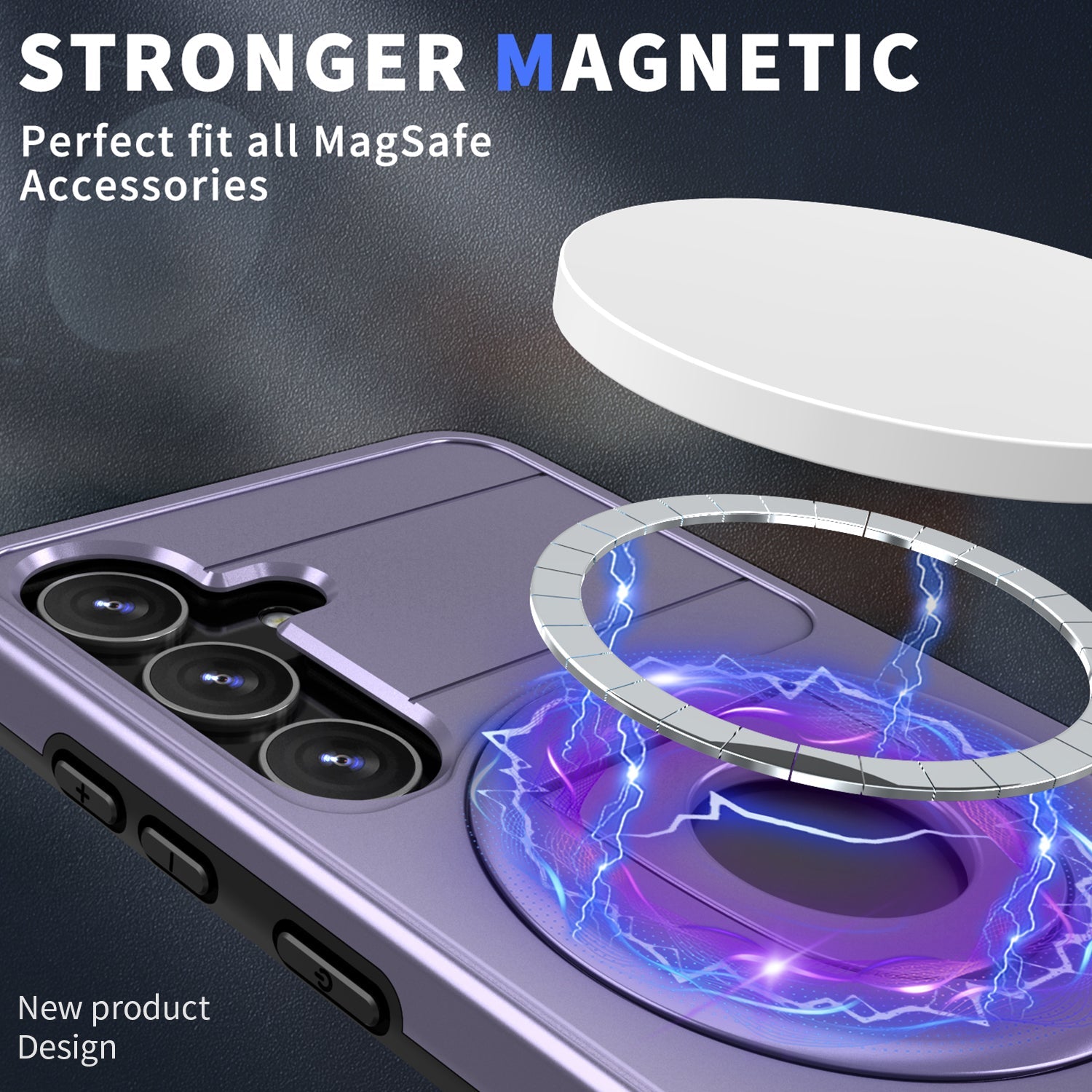 Samsung Galaxy S24 Plus Magnetic Scratch-Proof PC+TPU Phone Cover with Rotary Kickstand Case