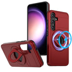 Samsung Galaxy S24 Plus Magnetic Scratch-Proof PC+TPU Phone Cover with Rotary Kickstand Case