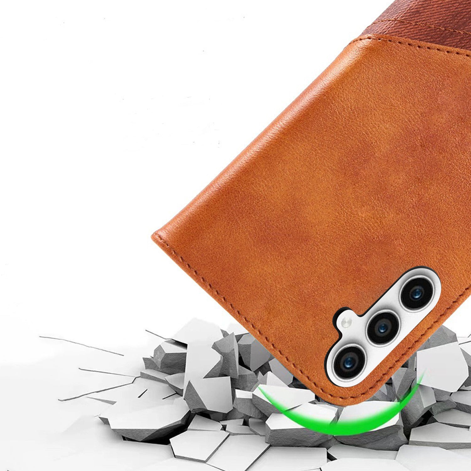 Samsung Galaxy S24 Texture Splicing Card Slot TPU Leather Phone Case