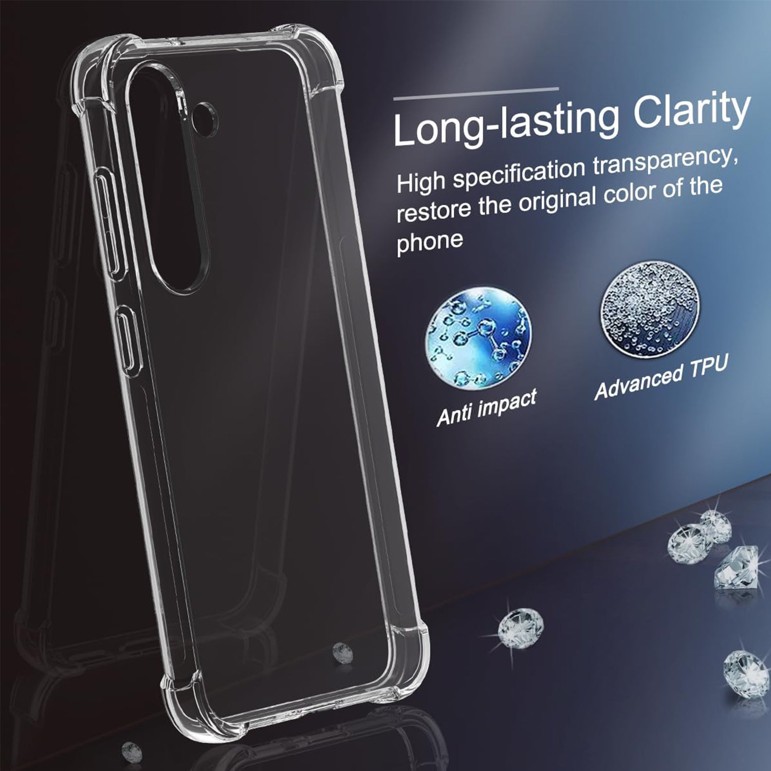 Samsung Galaxy S24 Plus Transparent Clear Soft TPU Cover Case-Clear