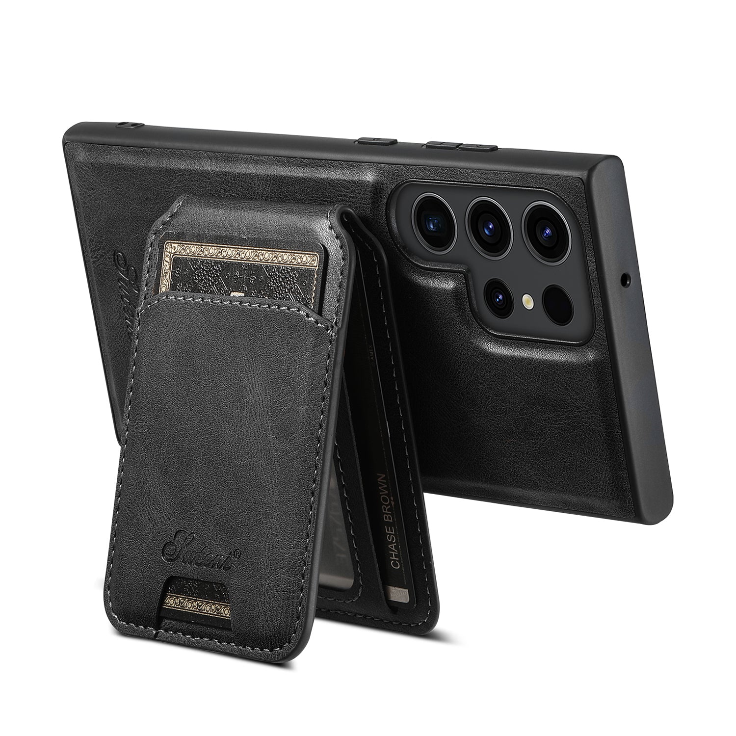 Samsung Galaxy S24 Ultra Magnetic PU Leather Wallet Card Slot Case Wireless Charging