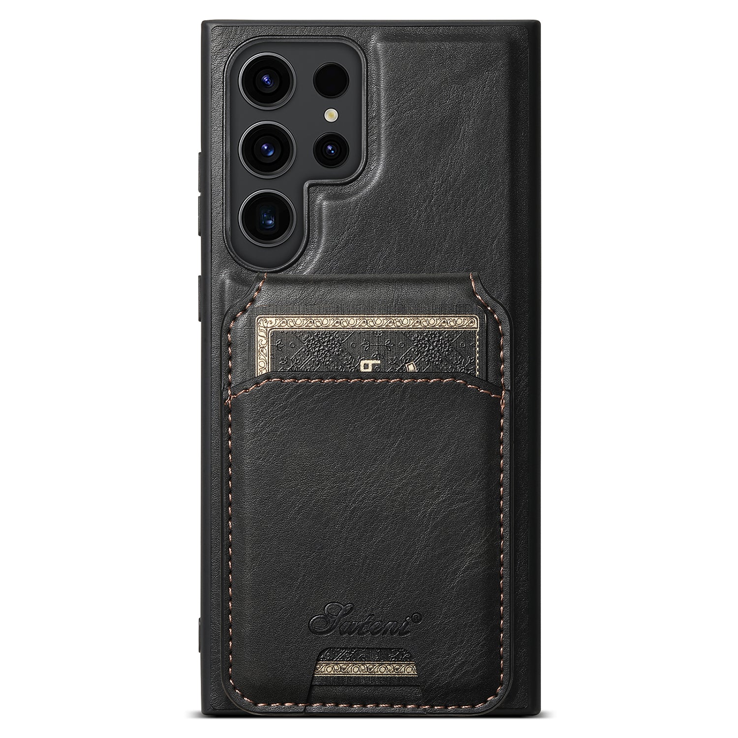 Samsung Galaxy S24 Ultra Magnetic PU Leather Wallet Card Slot Case Wireless Charging