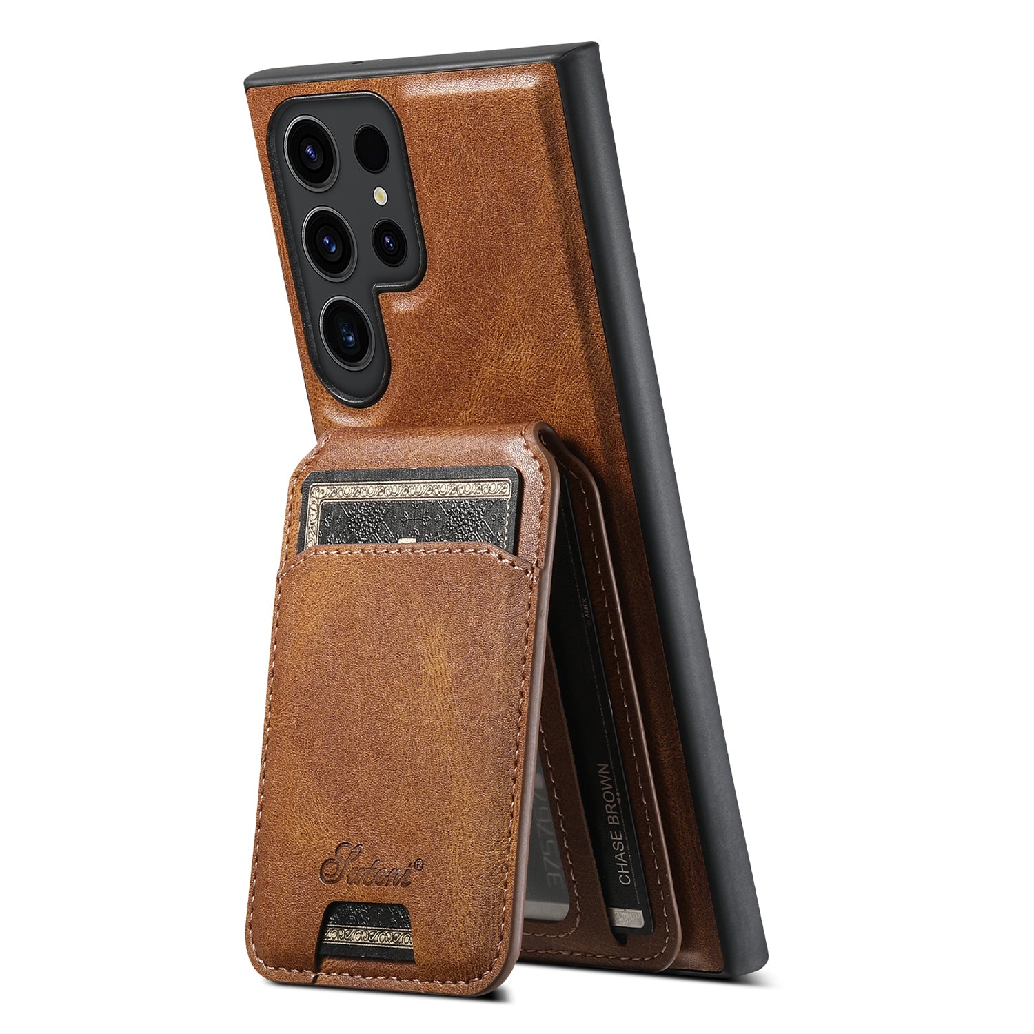 Samsung Galaxy S24 Ultra Magnetic PU Leather Wallet Card Slot Case Wireless Charging