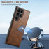 Samsung Galaxy S24 Ultra Magnetic PU Leather Wallet Card Slot Case Wireless Charging