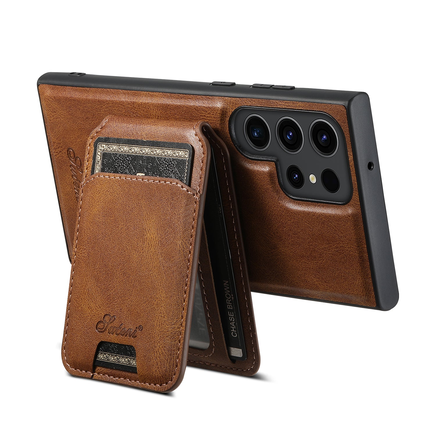 Samsung Galaxy S24 Ultra Magnetic PU Leather Wallet Card Slot Case Wireless Charging