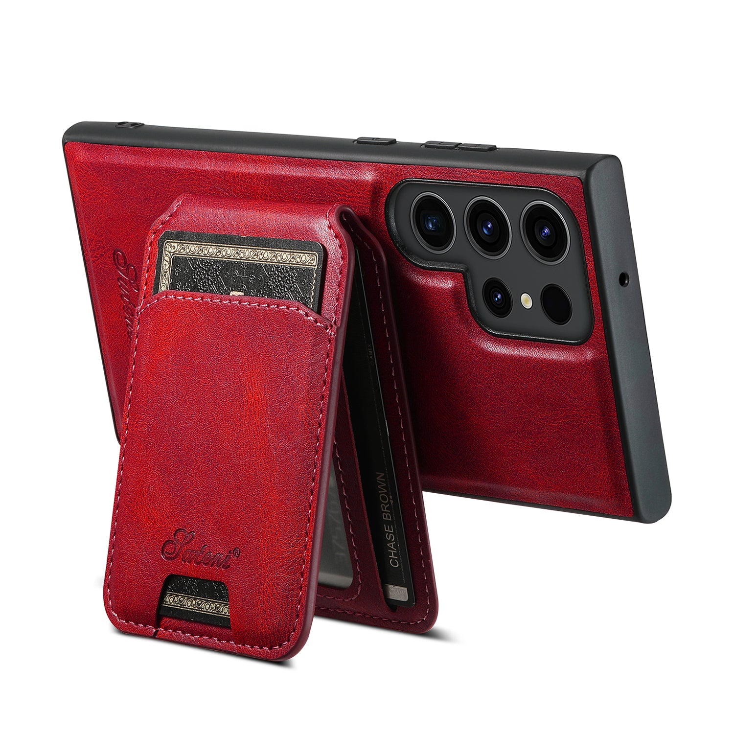 Samsung Galaxy S24 Ultra Magnetic PU Leather Wallet Card Slot Case Wireless Charging
