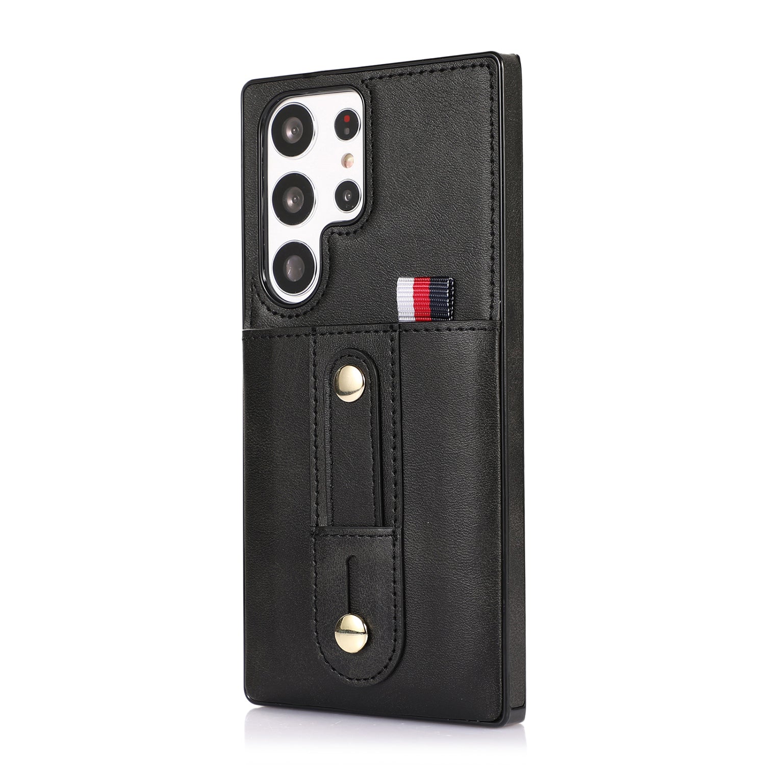 Samsung Galaxy S24 Ultra Shockproof，Anti-Fall Protective Case with Card Slots Ring Buckle Loop Strap Wallet Kickstand Cover